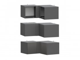 Антресоль (АН50+АН75+планка) Эккервуд (графит) в Кыштовке - kyshtovka.mebel-nsk.ru | фото