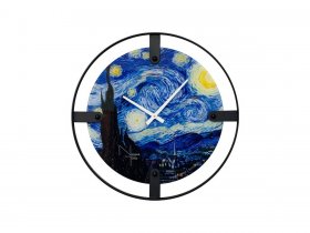 Часы интерьерные NT155 VAN GOGH STARRY NIGHT в Кыштовке - kyshtovka.mebel-nsk.ru | фото