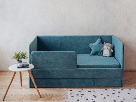 Диван-кровать Happy (бирюзовый) в Кыштовке - kyshtovka.mebel-nsk.ru | фото