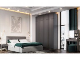 Гардеробная Эккервуд (графит) в Кыштовке - kyshtovka.mebel-nsk.ru | фото