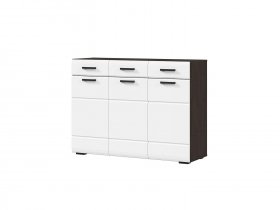 Комод 1200 КМ-01 Либерти (венге/белый глянец) в Кыштовке - kyshtovka.mebel-nsk.ru | фото
