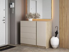 Комод Бостон  КМ-001 (дуб крафт серый/кашемир) в Кыштовке - kyshtovka.mebel-nsk.ru | фото