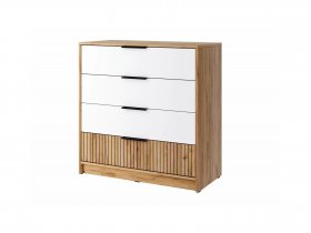 Комод КМ-001 Ивис (дуб крафт золотой/белый) в Кыштовке - kyshtovka.mebel-nsk.ru | фото
