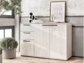 Комод Стандарт-3 NEW (дуб крафт белый) в Кыштовке - kyshtovka.mebel-nsk.ru | фото