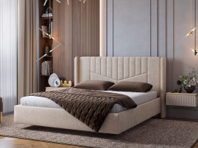 Кровать двуспальная 1,6м Диор (кашемир суфле (велюр)) в Кыштовке - kyshtovka.mebel-nsk.ru | фото
