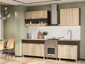 Кухонный гарнитур Босфор 2,0м (дуб сонома/венге) в Кыштовке - kyshtovka.mebel-nsk.ru | фото