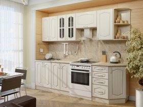 Модульная кухня Классика-1 (дуб молочный) в Кыштовке - kyshtovka.mebel-nsk.ru | фото