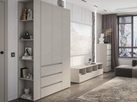 Модульная стенка Люмо (кашемир) в Кыштовке - kyshtovka.mebel-nsk.ru | фото