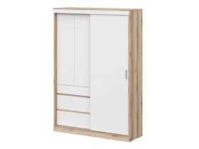 Шкаф-купе (1,5м) Брауни (дуб делано/белый) в Кыштовке - kyshtovka.mebel-nsk.ru | фото