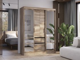 Шкаф-купе ШКК-06 Энигма (венге/дуб каньон) в Кыштовке - kyshtovka.mebel-nsk.ru | фото