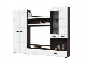 Стенка ГС-01 Либерти (венге/белый глянец) в Кыштовке - kyshtovka.mebel-nsk.ru | фото