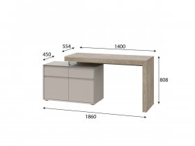 Стол 22 J-КШ Этна (дуб эндгрей/кашемир) в Кыштовке - kyshtovka.mebel-nsk.ru | фото