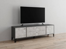 Тумба под ТВ Парус-10 (графит/мальта) в Кыштовке - kyshtovka.mebel-nsk.ru | фото