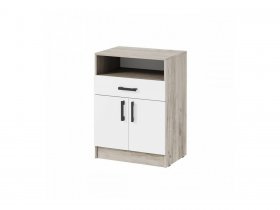 Тумба ТБ-1 Вега (дуб крафт серый/белый) в Кыштовке - kyshtovka.mebel-nsk.ru | фото