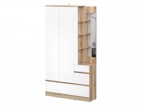 Вешалка с зеркалом Брауни (дуб делано/белый) в Кыштовке - kyshtovka.mebel-nsk.ru | фото